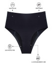 High Waist Seamless Period Menstruation XS-2XL underwear BLACK